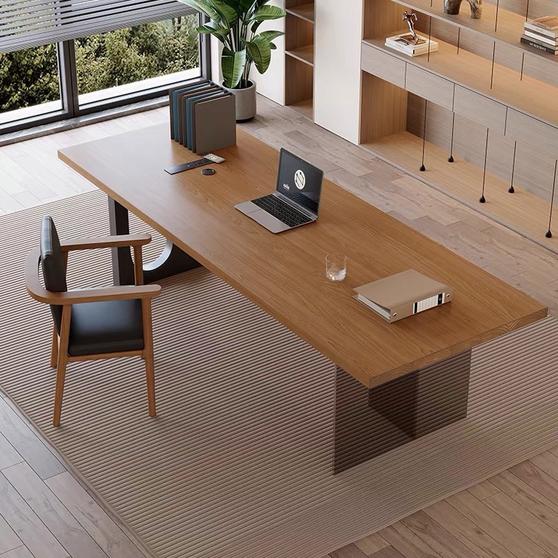 Office Furniture - Итальянский акриловый плавающий деревянный офисный стол,