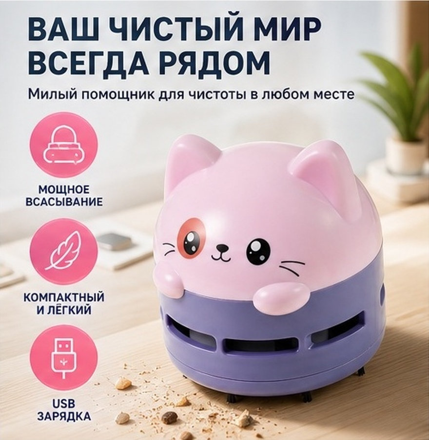 Mini Desktop Vacuum Cleaner For Eraser Dust - Мини-пылесос для стола, автомобиля, клавиатуры, дивана,