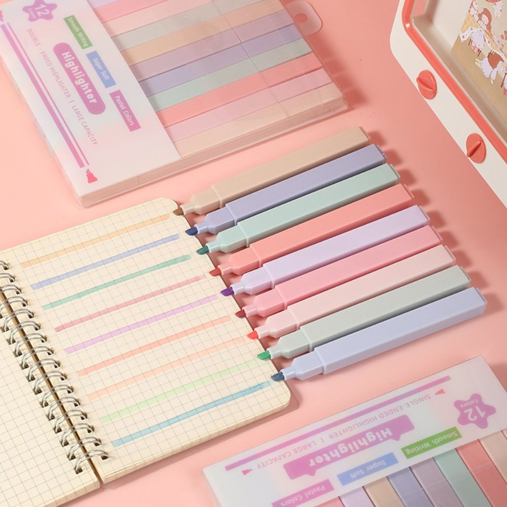 Двуглавые маркеры, канцелярски – обзор и цена Pastel Highlighter Set Double Ended